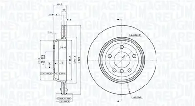 MAGNETI MARELLI 360406003901 Brembo Disk 5 E60 34216753215 34216864061 994251X 34216772085 197084 24012001831 1815201586 17533 DF4360 DDF1260C