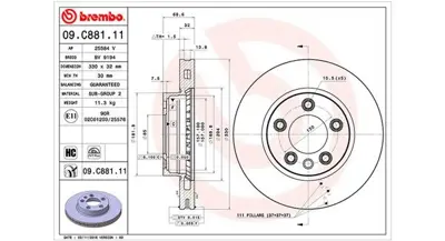 MAGNETI MARELLI 360406128001 Brembo Disk Cayenne 9pa On 7L6615301D 78RBD13326 VAG363R 65116 BS8094HC 18152047104 2047102 7L6615302D CD7591VRD DF4307S