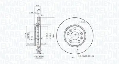 MAGNETI MARELLI 360406106901 Brembo Disk Mb Citan On 4154200001 BS7259B BG4317 7701205843 92257903 MDC2238 92202400 R1039V 9A72720 986479555