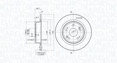 MAGNETI MARELLI 360406117401 Brembo Disk Accord Ix ADH243108 42510TA0A01 42510SFY000 JAPDP415 V2640018 92204300 202650 26HO041 BS7429 312650