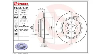 MAGNETI MARELLI 360406015600 Brembo Disk 5 E34 Arka 34211156668 B2241P 92042300 3155233004 BS3420C 812011180C 15868 PCD13822 150126720 986478321