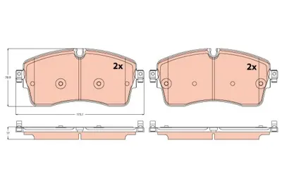 TRW GDB2255 Disk Balata LR110409 JPLA2K021CA HJ322K021EA 986424871 LR091568 BPA181500 5SP2128 ADJ134253 182335200 RB2335200