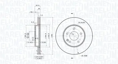 MAGNETI MARELLI 360406031301 Brembo Disk Classe C W202 On 1244211612 203308 DDF181 A1244212712 986478300 A1294210212 DF1585BP 561331BC 1280924 63141