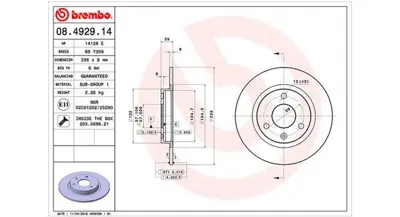 MAGNETI MARELLI 360406017700 Brembo Disk Ax Za-_ On 4246F8 DDF132 607000 169004 BG2355 101053 4249C5 5178 95661810 BDA110510