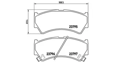 MAGNETI MARELLI 363700479013 Brembo Balata Alto V On 5581064G00 1050820 5P778 FBP1598 BP1226 5502225211 986424732 59242 36955 LVXL1244