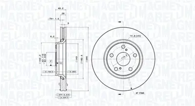 MAGNETI MARELLI 360406080501 Brembo Disk Auris _E15_ 230978C RT20658GLT5 4351202190 C32181ABE 24012601561SETMS 986479560 RT20658GL 9B04310 BG4236 MDC2049C