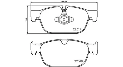 MAGNETI MARELLI 363700486027 Brembo Balata S90 Ii 234 On 31445975 2168300 MDB3836 169600 LR064683 SU001A3125 2231701 986424436 LR064684 MDB3839
