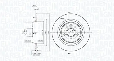 MAGNETI MARELLI 360406095701 Brembo Disk S60 Ii 134 Arka 30769059 13579153 13576781 BDR237910 43882 204857 986479397 BS8212C PCD11862 8A53711