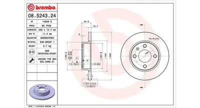 MAGNETI MARELLI 360406045200 Brembo Disk Favorit 781 On 002415019