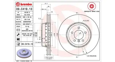 MAGNETI MARELLI 360406133804 Brembo Disk 5 E60 On 34116763824 B130323 FBD1664 986479584 DDF1245C 1421069 92141800 562401B D6149110 230853C
