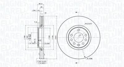 MAGNETI MARELLI 360406008501 Brembo Disk Bls 24435132 1815203653 BBD4395 6155210008PD DSK2275 313653 BS5496 9917710 ADA104334 562390BC