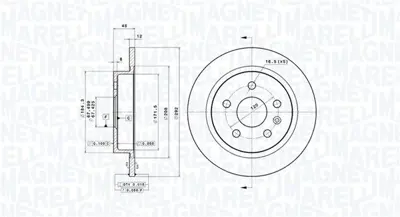 MAGNETI MARELLI 360406092001 Brembo Disk Malibu V300 Arka 13501302 DSK2068 120067010 11391V BDC5219 661110 190808 93189815 986AB6171 986478730