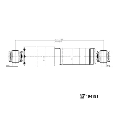 Febi Bilstein 194181 Amortısor Arka Boxer-Jmp-Dct Gazlı Teleskopık 1303682080 1317535080 5206C3 5206C0 1329683080 5206C1 5206P8 1347238080 1329684080 1318946080