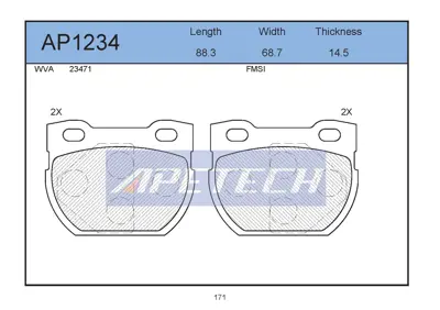 APETECH AP1234 Fren Balata Arka 07> Defender T1406MM 572494J RB1090201 2203541 CBP02215 T1406 BPD1989 2347103 141090201 573644J