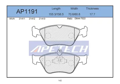 APETECH AP1191 Fren Balatasi On Omega B 2.0 