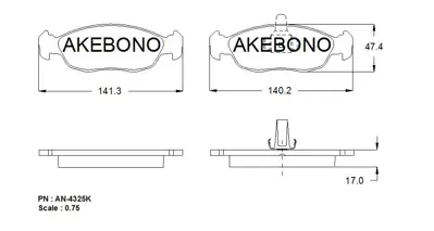 İthal AN4325K Fren Balatasi On Ikaz Kablolu 306 106 Saxo Zx Ate Tip 