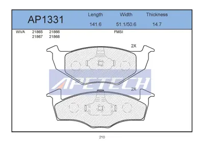 APETECH AP1331 Ac682581 Fren Balatasi On Polo-Cordoba-Ibiza Kalin Tip 