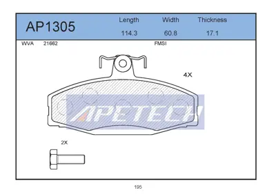 APETECH AP1305 Ac444681 Fren Balatasi On Felicia-Favorit 