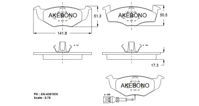 İthal AN4361WK Fren Balatasi On Polo Fabia Ibiza Cordoba Fisli 01 > 