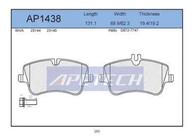 APETECH AP1438 Fren Balatasi On C180 C200 C220 C240 C270 C320 2000- C-Class W203 C320 4-Matic C240 4mat 