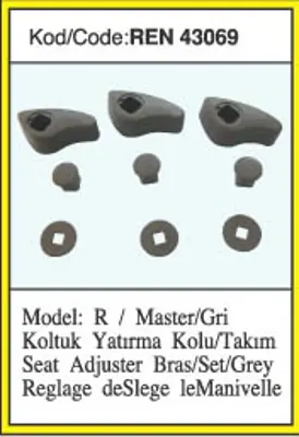 İthal 43069 Koltuk Yatirma Kolu/Set Gri Master 