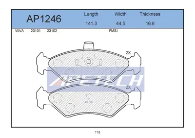 APETECH AP1246 Ac633481 Fren Balatasi On Fiesta Ka 