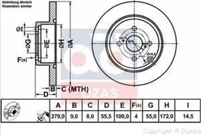 CIFAM 800-635 Dısk Arka 02> Corolla 2.0 D4d 800-635 -U.K- 4243102080 26063 8DD355110501 BS5484 BG3974 204585 8DD355110511 98200126301 54263PRO 230635