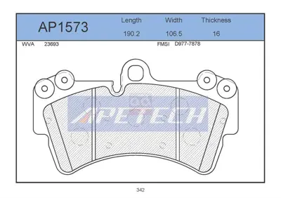 APETECH AP1573 Fren Balata On 03> Touareg-Q7-Cayenne 573282B 7878D1014 573282J 780 13046049932 7L6698151A 7L0698151E 236931651 81604 2369316704