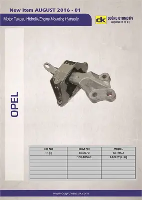 DK DK-1125 Motor Takozu Sol Astra.J 1.6 16v -A16let- 682073 V401478 4235201 13248548 208515 6110900 38730 281012 13623 2706421
