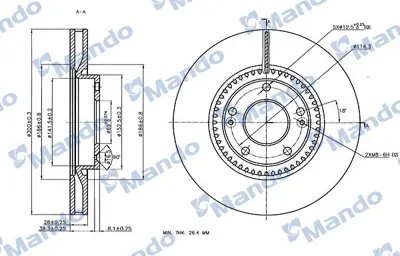 MANDO MBC030190 Dısk On Ad 08> İ30-Ceed 517121M500 DF4957S 986479537 51712A6600 BD0582 6049575 517122L500 H2030V 197174 313433
