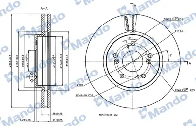 MANDO MBC035056 Dısk On Ad 07> Cr-V 2.0i-2.2ctdi -A.G.Z- 45251SWWG01 562746JC 9B64810 BG4250 280317520 45251T1EG00 DDF1820 DF4857S 45251STKA20 45251SWAA22