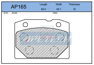 APETECH AP165 Fren Balata On Lada Nova -U.K- 21013501089 AN4143K 571202B AC465686D 3026 13046029662 BW058 FDB96 PA254 598389