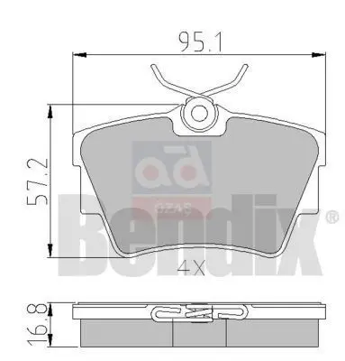 BENDIX 510404 Fren Balata Arka 03> Traffıc-Vıvaro -P.H- 440607091R GDB1479 BL1890A3 P59041 355010761 MDB2258 141316 4406000QAF 4414520 PAD1279
