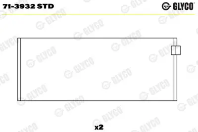 GLYCO 71-3932 STD Kol Yatak Vw V8 4172cc 1 Cyl Axq 077105701E