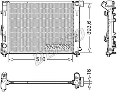 DENSO DRM46103 Radyator 17> Clio.V-Micra 1.0tce 12mm 214105FA0A 550038 PL023723 606726 JA357225 357225 70008N DRM46103 13012714 DN2480