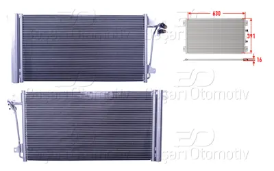 WISCO 7H0820411B Klima Radyatoru 630x391x16 814015 7H0820411B 7H0820411BC 7H0820411C AC672000P TSP0225629 730M52 43108 7H0820411D 8103039