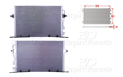 WISCO 97BW19710BA Klima Radyatoru 590x381x16 97BW19710AE 97BW19710BA 1038778 97BW19710BB 35196 TSP0225112 4144369 1055189 1091719 1077152