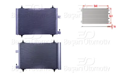 WISCO 6455.AC Klima Radyatoru 560x361x16 6455AC 9005230 CN5240 500134 DCN21018 9682531980 CNA5263 1499040080 6455HK 94626