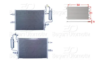WISCO 1850086 Klima Radyatoru 540x371x16 1850086 35599 13128931 817798 OL5349 OLA5349 94624 OL5349D 8072037 13128932