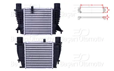 WISCO 8200471884 Turbo Radyatoru (Intercooler) 210x202x64 8200471884 RENA8190 243400 RTA4338 818264 823M42 8200170504 8200471888 144619U20A 30866