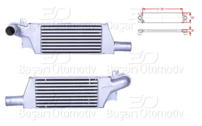 WISCO 1302113 Turbo Radyatoru (Intercooler) 551x137x50 9196705 1302113 157003N 818728 37004322 60374322 103680 CI57000P KOLA4322 96898
