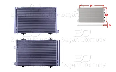 WISCO 6455.HV Klima Radyatoru 541x361x16 6455HV 9683011280 814363 121667 6455GY 8FC351309331 CN5274 CNA5274 814090 94723