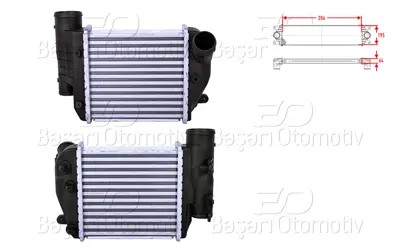 WISCO 4F0145806E Turbo Radyatoru (Intercooler) 206x195x64   4F0145806E 96417 DIT02025 30768 RA8010341 3297266 7103045 103767 3004304 AI4304