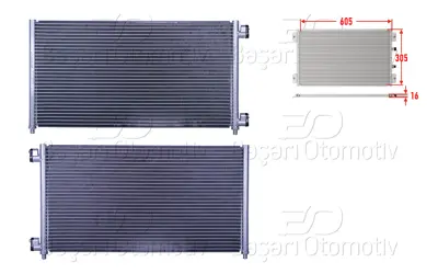 WISCO 46821270 Klima Radyatoru 605x305x16 46821270 350203154000 667066B 60175256 925519 FTA5256 667066HQ RA7110930 35496 FT5256