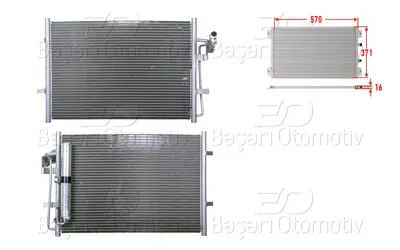 WISCO BBR461480A Klima Radyatoru 570x371x16 BBR461480A 105618 M7160080 KTT110595 MZ5281D 1045735SX 112046N 940148 DCC1960 BBR461480B