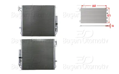 WISCO JRB500030 Klima Radyatoru 640x571x16   105196 JRB500030 DCC1553 43444 60025182 1045660SX 2005209 522071N 8FC351317481 522068N
