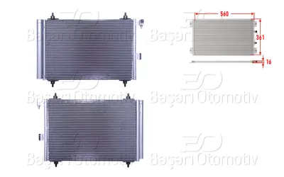 WISCO 6455.AT Klima Radyatoru 560x361x16 6455AT 102627 162340N 6455Y9 DCC1586 8407100 1045057SX 667039 9637416580 DCN07009