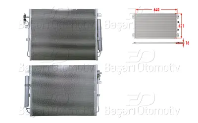 WISCO JRB500040 Klima Radyatoru 640x471x16   JRB500040 LR018403 JRB500130 2005215 8012018 8FC351011504 378000 AC959000S AUA5215 KAU5215