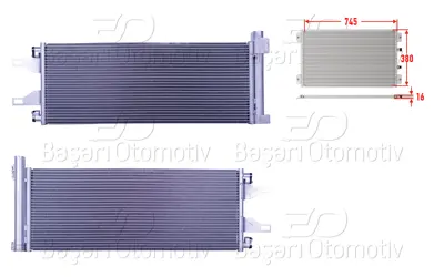WISCO 6455.EP Klima Radyatoru 745x380x16 6455EP 1610115880 1361235080 6455HC 1343785080 94986 1371427080 CA53914 9005248 350203623000