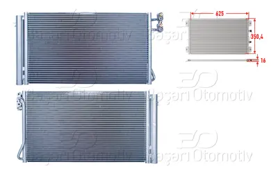 WISCO 6930039 Klima Radyatoru 625x350,4x16 8880400414 6930039 6005296 8022028 705M68 9169526 8FC351302621 350203752000 9229021 6453693009